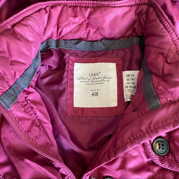 H&M Girls pink Jacket size 7/8 years - Picture 3 of 10